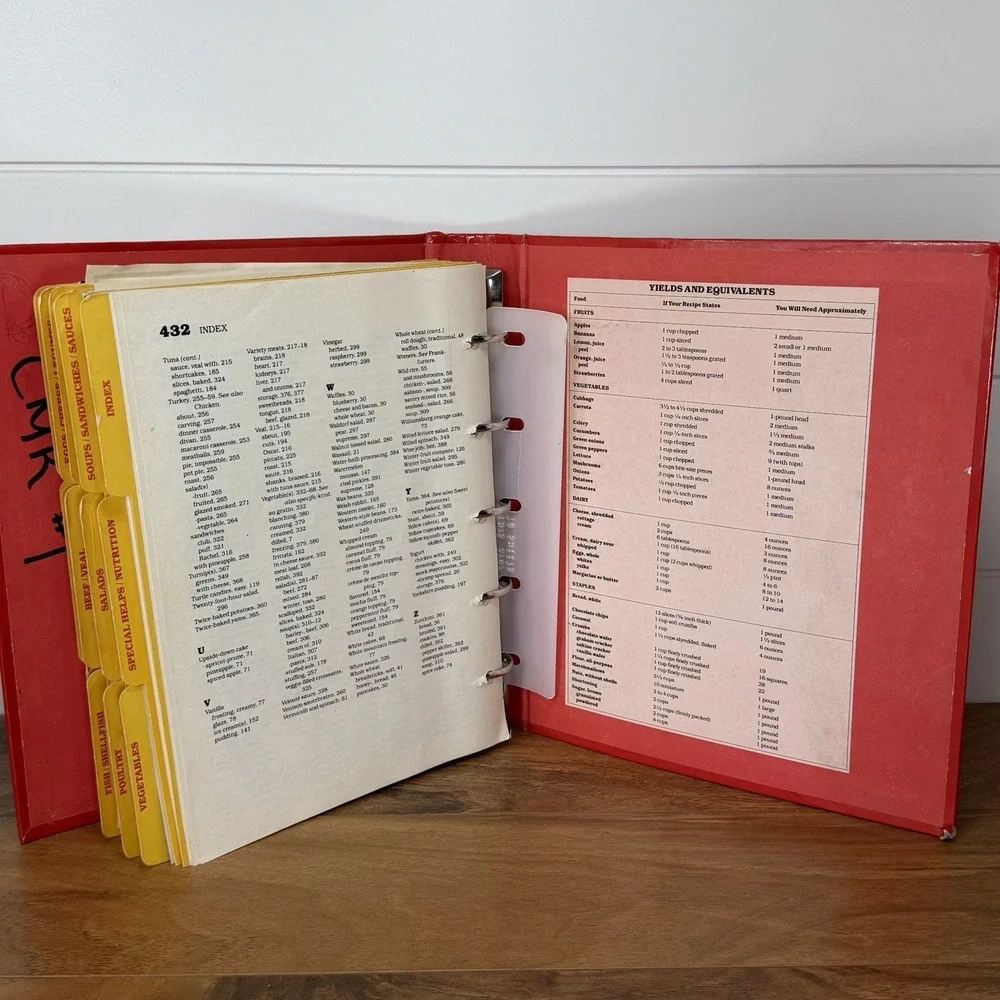Betty Crocker Cookbook Revised 1986 Binder Granny Cottagecore Rustic Kitchen Vtg
